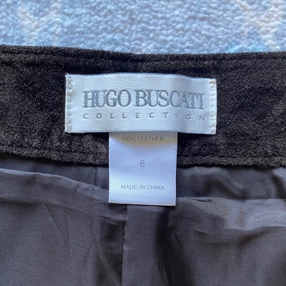 Women’s Vintage 90s Hugo Buscati Dark Brown 100% Leather Pants - Picture 3 of 7